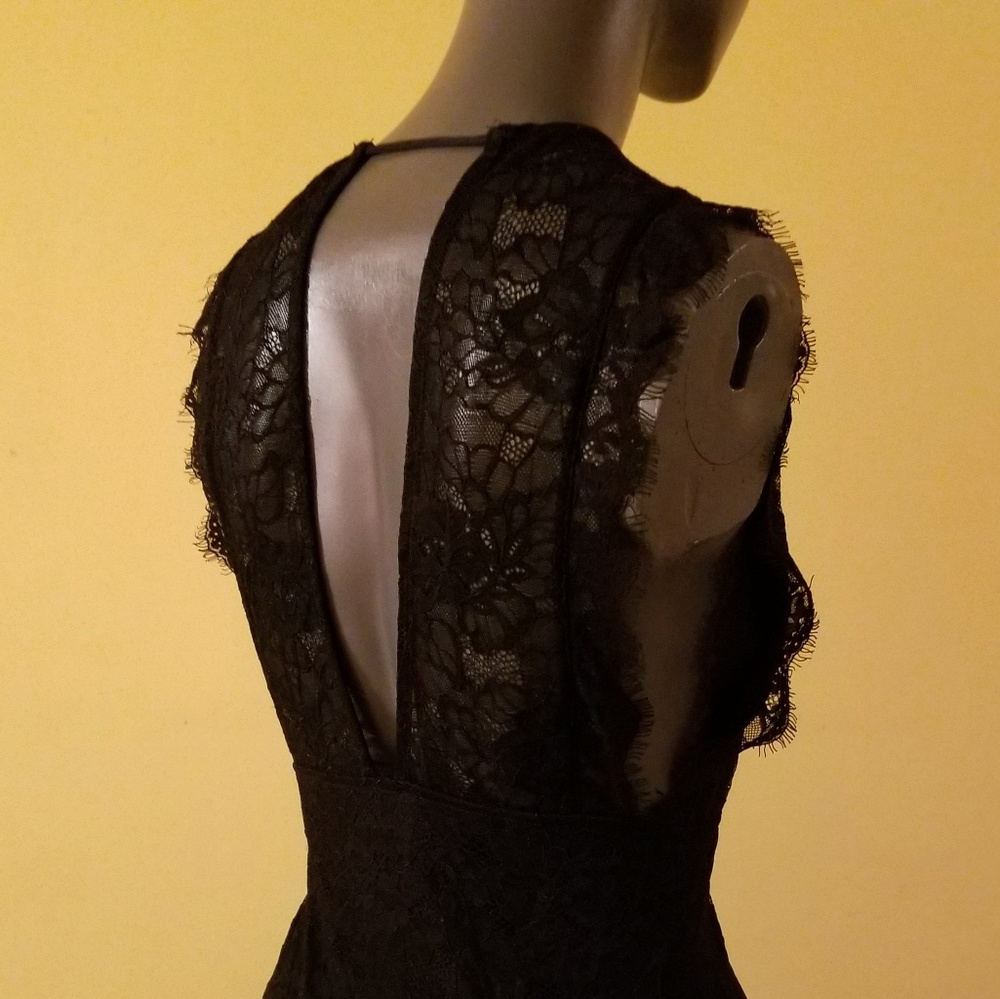 Sexy black lacy mini dress